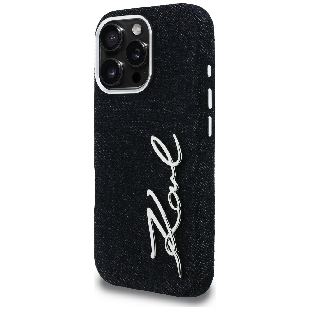Karl Lagerfeld FW Jeans Signature Logo iPhone 16 Pro dėklas - Juoda