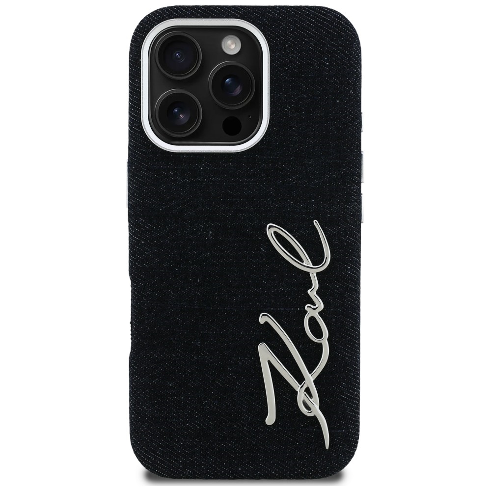 Karl Lagerfeld FW Jeans Signature Logo iPhone 16 Pro dėklas - Juoda
