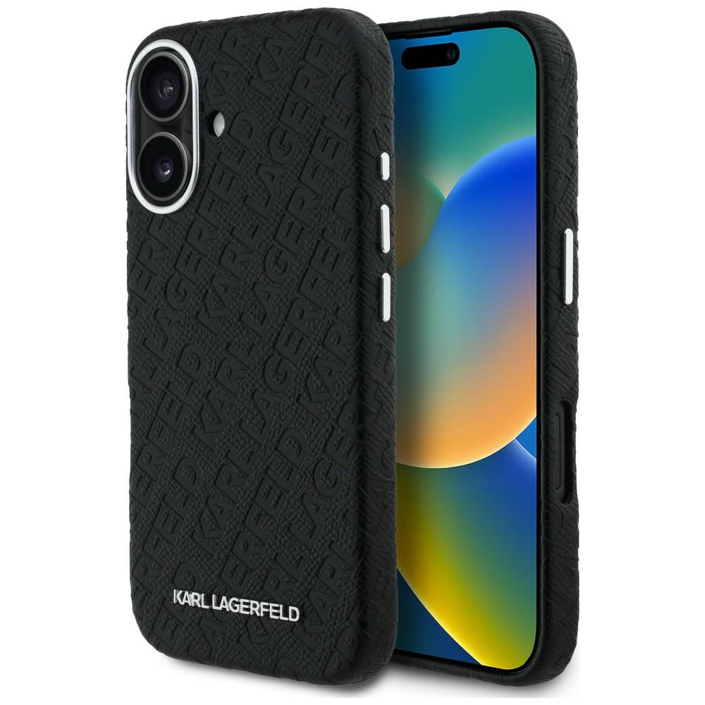 Karl Lagerfeld FW Stamped Karl MagSafe iPhone 16 dėklas - Juodas