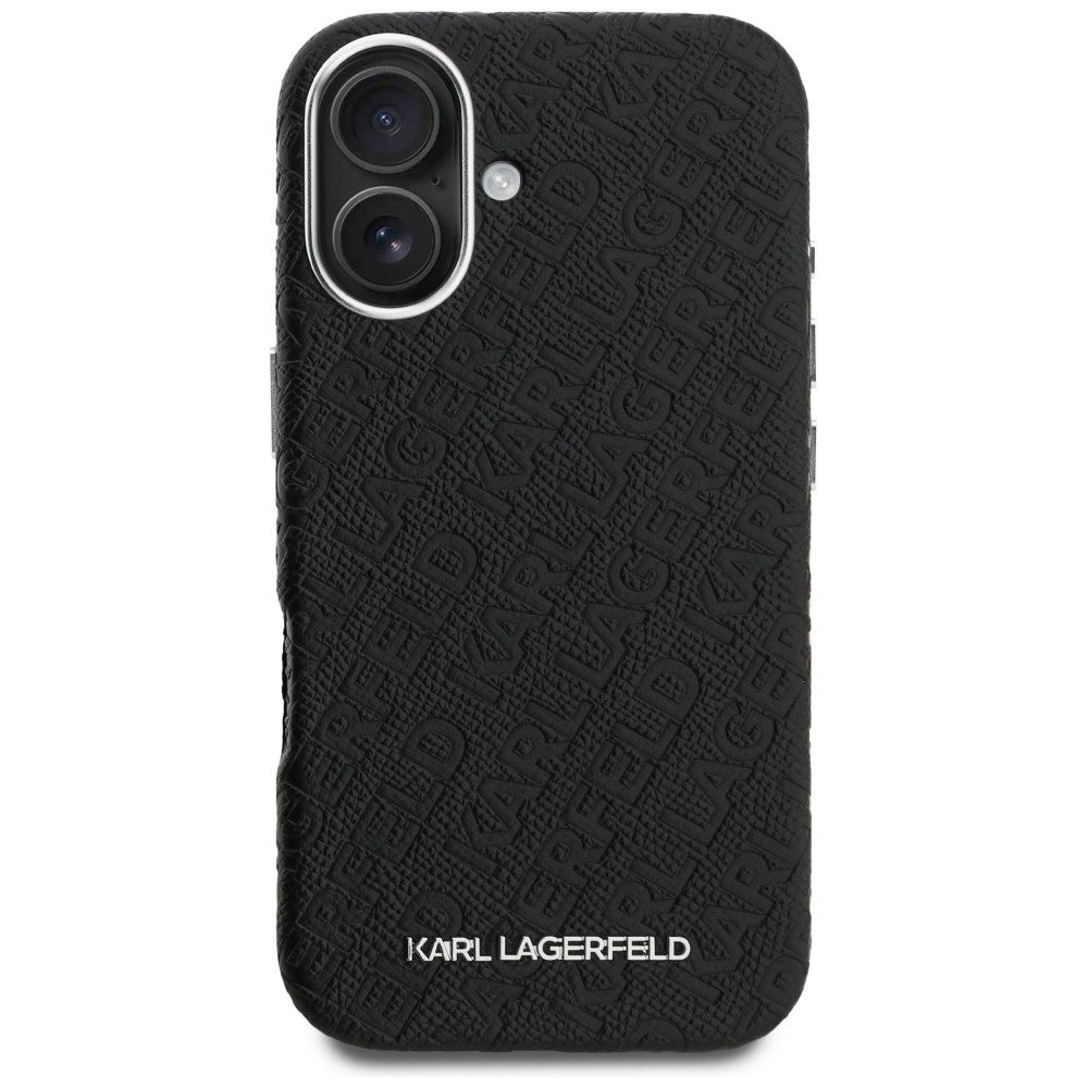 Karl Lagerfeld FW Stamped Karl MagSafe iPhone 16 dėklas - Juodas