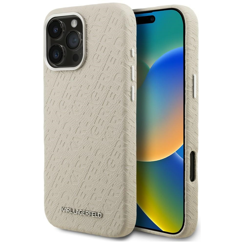Karl Lagerfeld FW Stamped Karl MagSafe dėklas iPhone 16 Pro - Bežinis