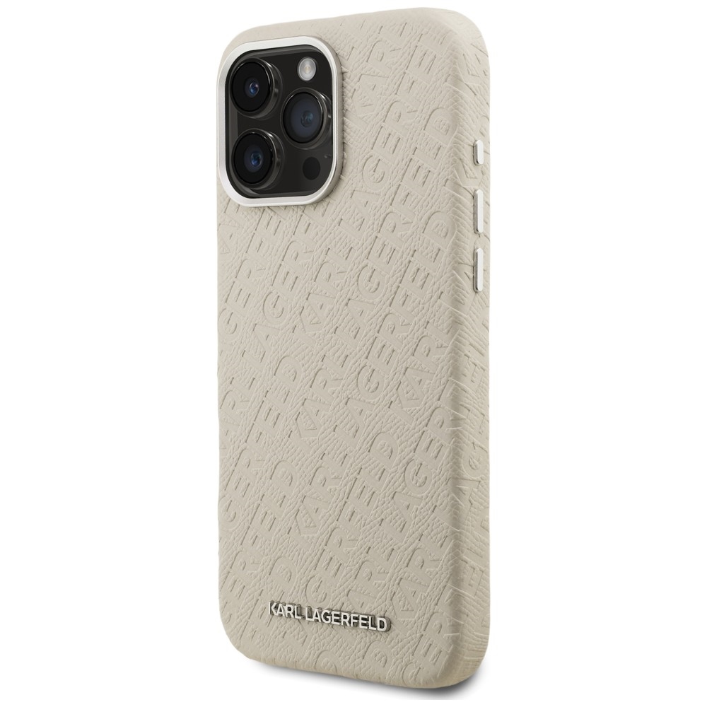 Karl Lagerfeld FW Stamped Karl MagSafe dėklas iPhone 16 Pro - Bežinis