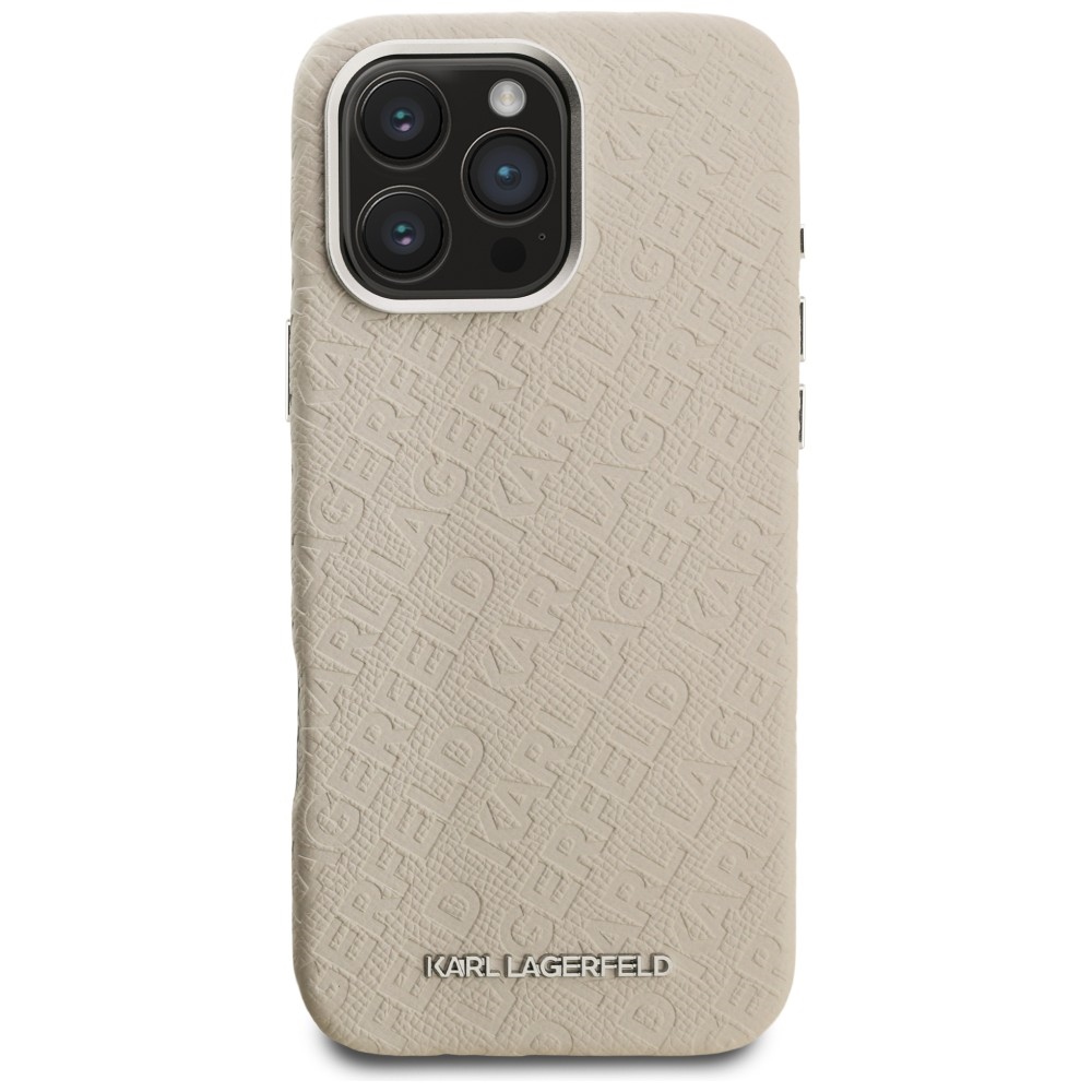 Karl Lagerfeld FW Stamped Karl MagSafe dėklas iPhone 16 Pro - Bežinis