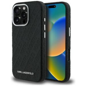 Karl Lagerfeld FW Stamped Karl MagSafe dėklas iPhone 16 Pro - Juodas