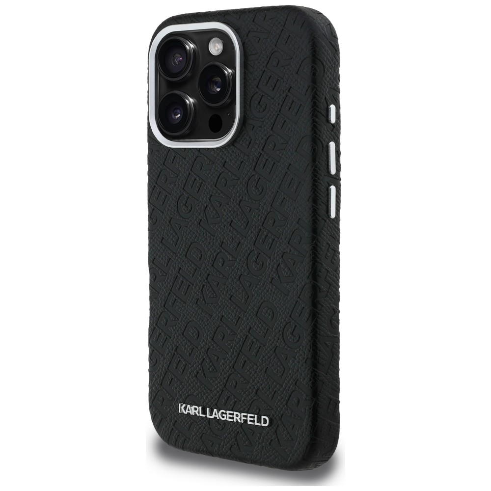 Karl Lagerfeld FW Stamped Karl MagSafe dėklas iPhone 16 Pro - Juodas