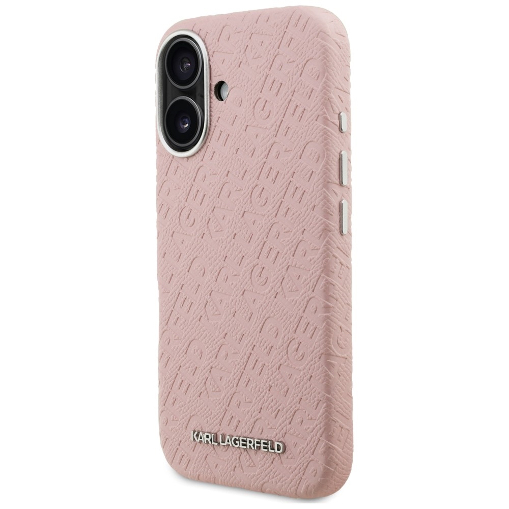 Karl Lagerfeld FW Stamped Karl MagSafe iPhone 16 dėklas - Rožinis