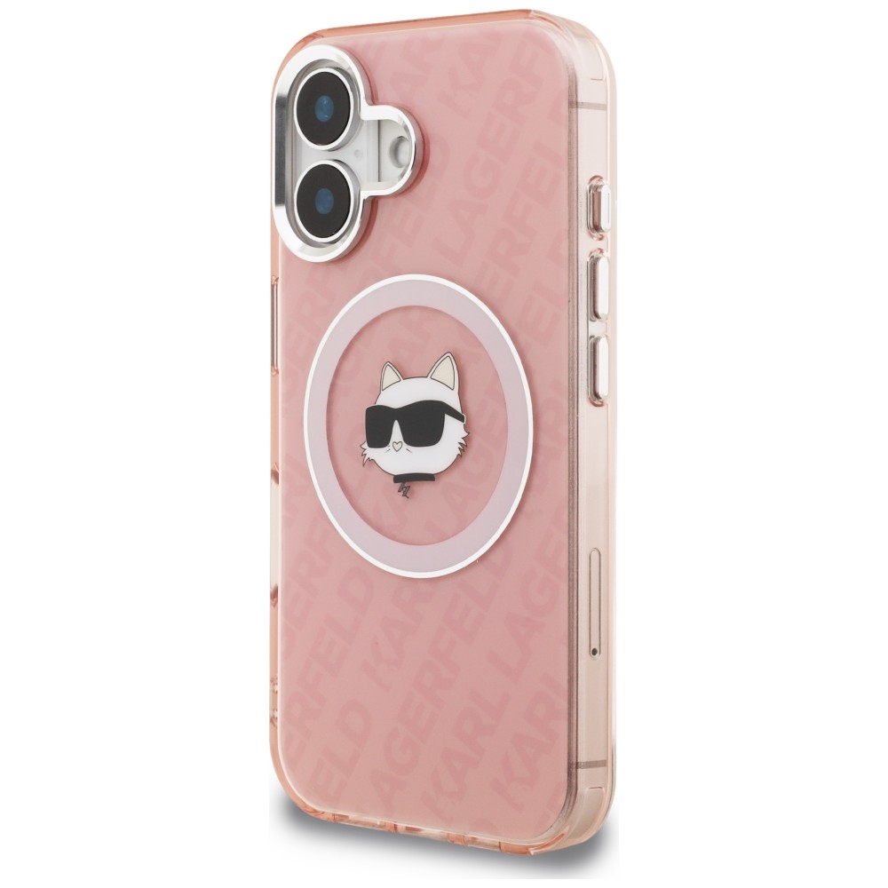Karl Lagerfeld IML Choupette Head Logo MagSafe iPhone 16 dėklas - Rožinis