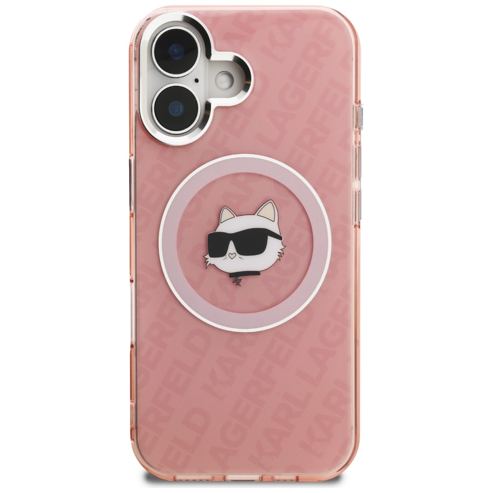 Karl Lagerfeld IML Choupette Head Logo MagSafe iPhone 16 dėklas - Rožinis
