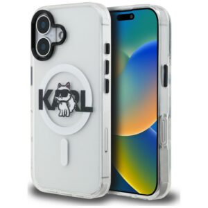 Karl Lagerfeld IML Choupette Sketch Logo MagSafe iPhone 16 dėklas - Skaidrus