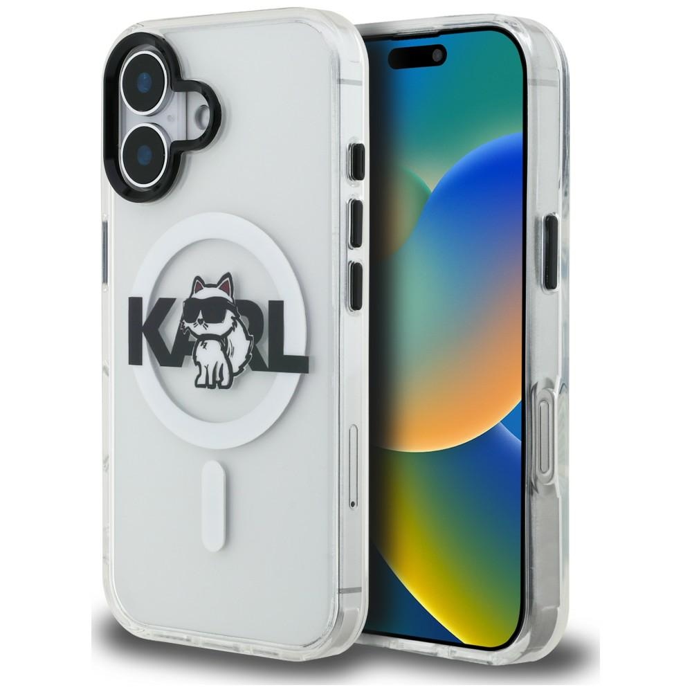 Karl Lagerfeld IML Choupette Sketch Logo MagSafe iPhone 16 dėklas - Skaidrus