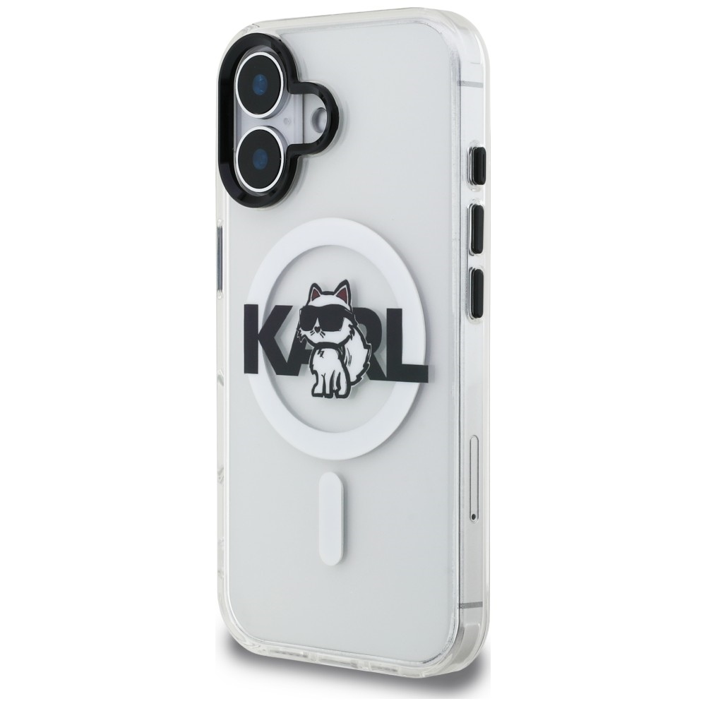 Karl Lagerfeld IML Choupette Sketch Logo MagSafe iPhone 16 dėklas - Skaidrus