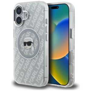 Karl Lagerfeld IML Karl Head Logo MagSafe dėklas iPhone 16 - Pilkas