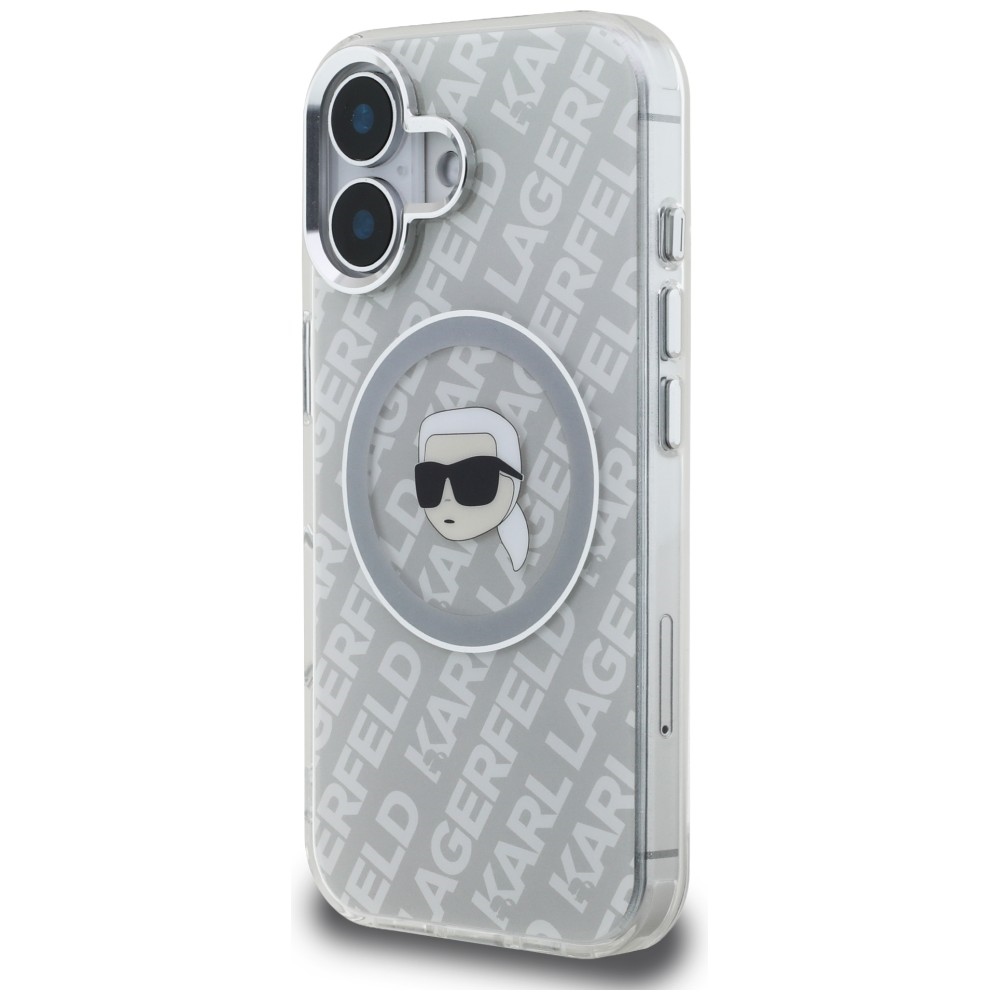 Karl Lagerfeld IML Karl Head Logo MagSafe dėklas iPhone 16 - Pilkas