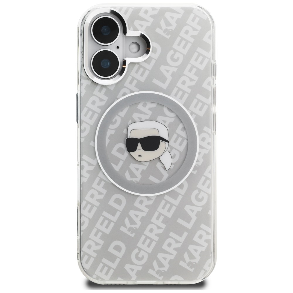 Karl Lagerfeld IML Karl Head Logo MagSafe dėklas iPhone 16 - Pilkas