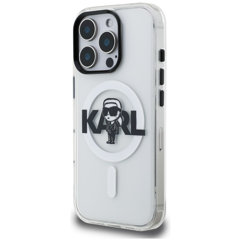 Karl Lagerfeld IML Karl Sketch Logo MagSafe dėklas iPhone 16 Pro Max - Skaidrus