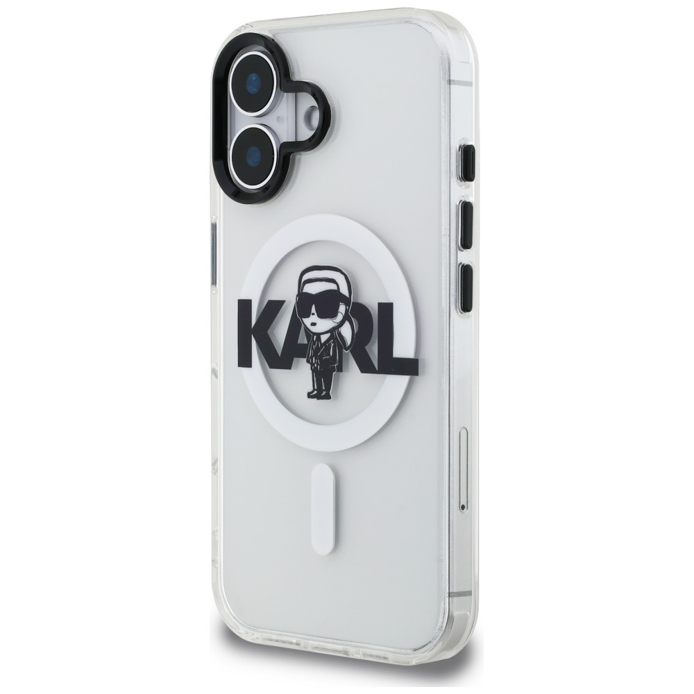 Karl Lagerfeld IML Karl Sketch Logo MagSafe dėklas iPhone 16 - Skaidrus