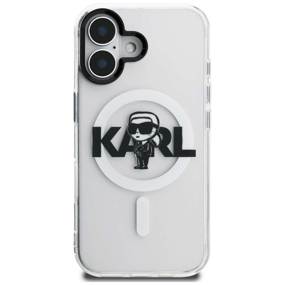 Karl Lagerfeld IML Karl Sketch Logo MagSafe dėklas iPhone 16 - Skaidrus