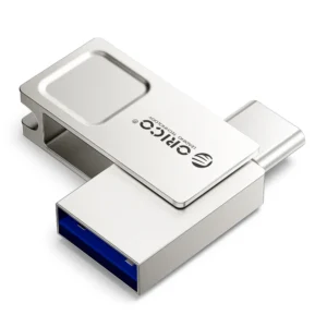 Orico U301 64GB USB-A USB-C USB 3.2 Gen 1 Atmintinė - Sidabrinė