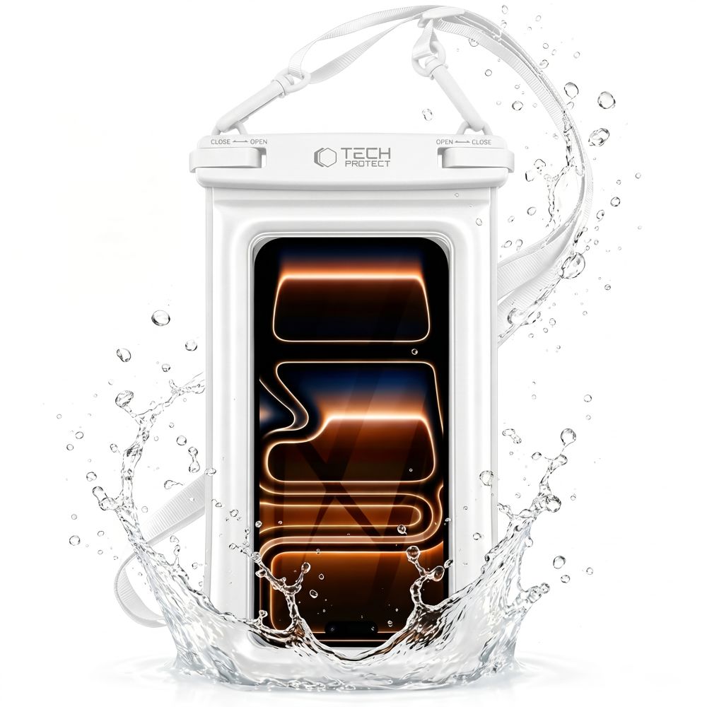Dėklas Tech-Protect UWC7 Universal Waterproof, baltas