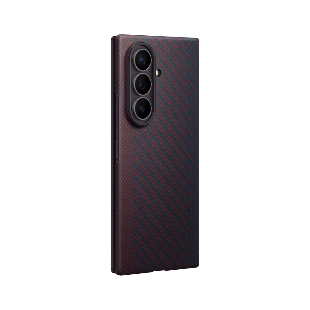 Samsung Carbon Magnet dėklas Samsung Galaxy Z Fold 8 Ultra, suderintas su MagSafe + 2 anti-atspindinio stiklo plėvelės - raudona