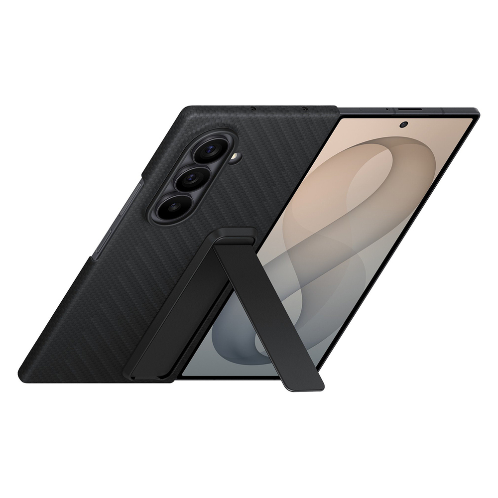 Samsung Carbon Standing Case EF-XF971SBE Samsung Galaxy Z Fold 8 Ultra su stovu + 2 antireflekcsinės plėvelės - juoda