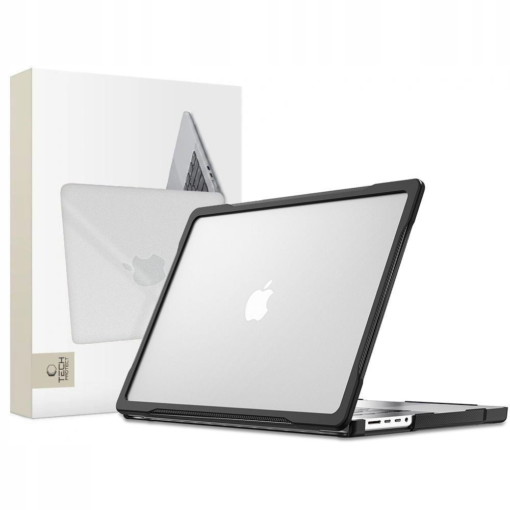Dėklas Tech-Protect Velar MacBook Pro 16 M1-M5 / M5 Pro / M5 Pro Max 2021-2026, juodas / matinis skaidrus