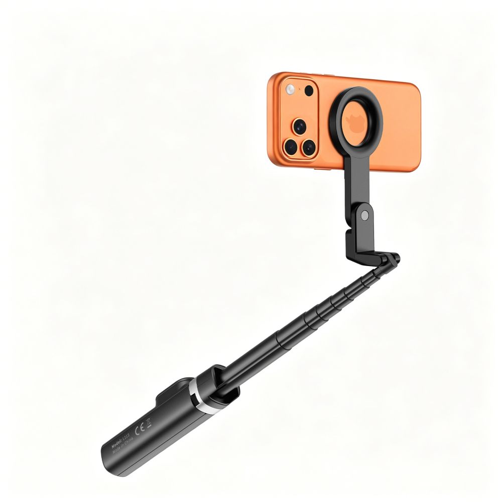 Selfie lazda Tech-Protect L11S MagSafe su Bluetooth pultu ir trikoju, juoda