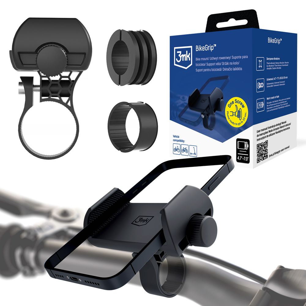 3mk BikeGrip dviračio telefono laikiklis - juodas
