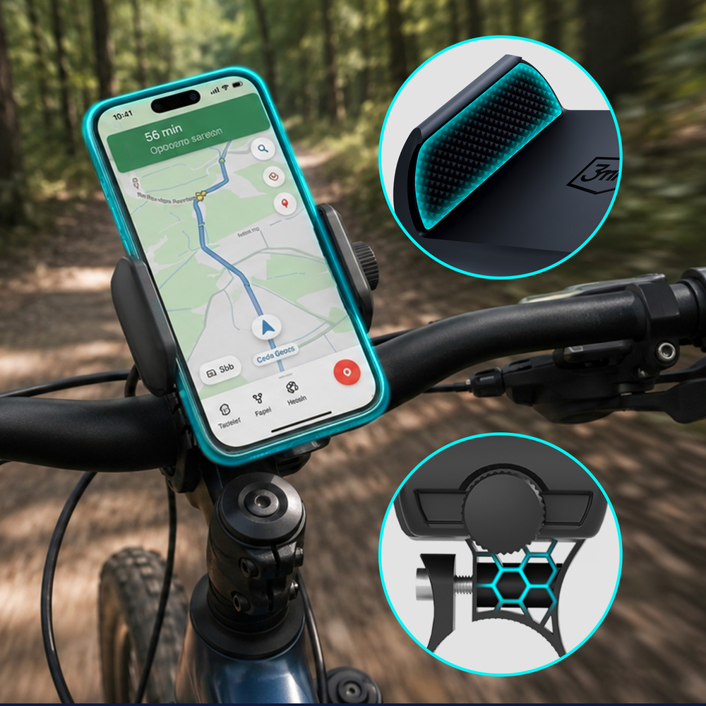 3mk BikeGrip dviračio telefono laikiklis - juodas