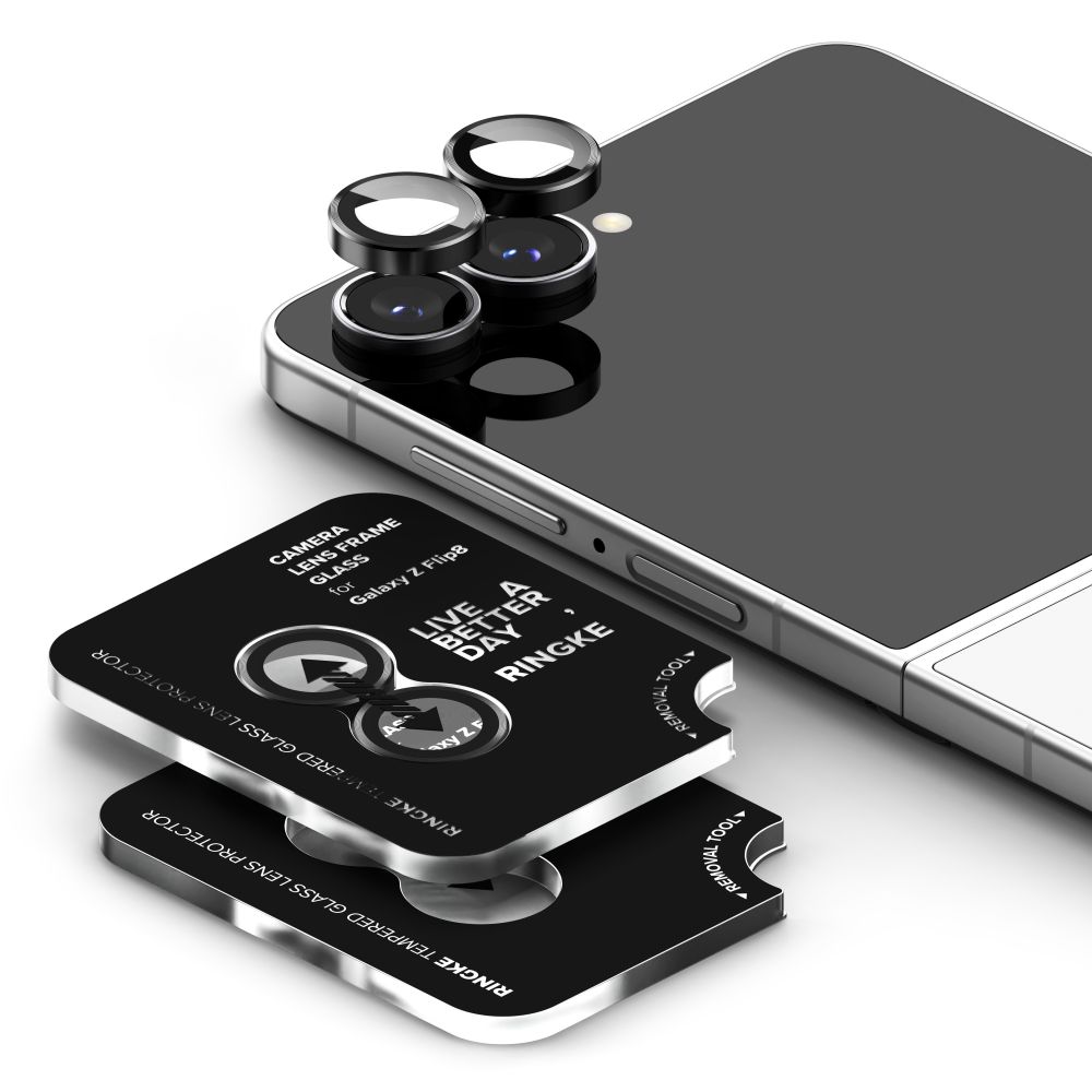 Kameros apsauginis stiklas Ringke Camera Frame Galaxy Z Flip 8, 2 vnt., juodas