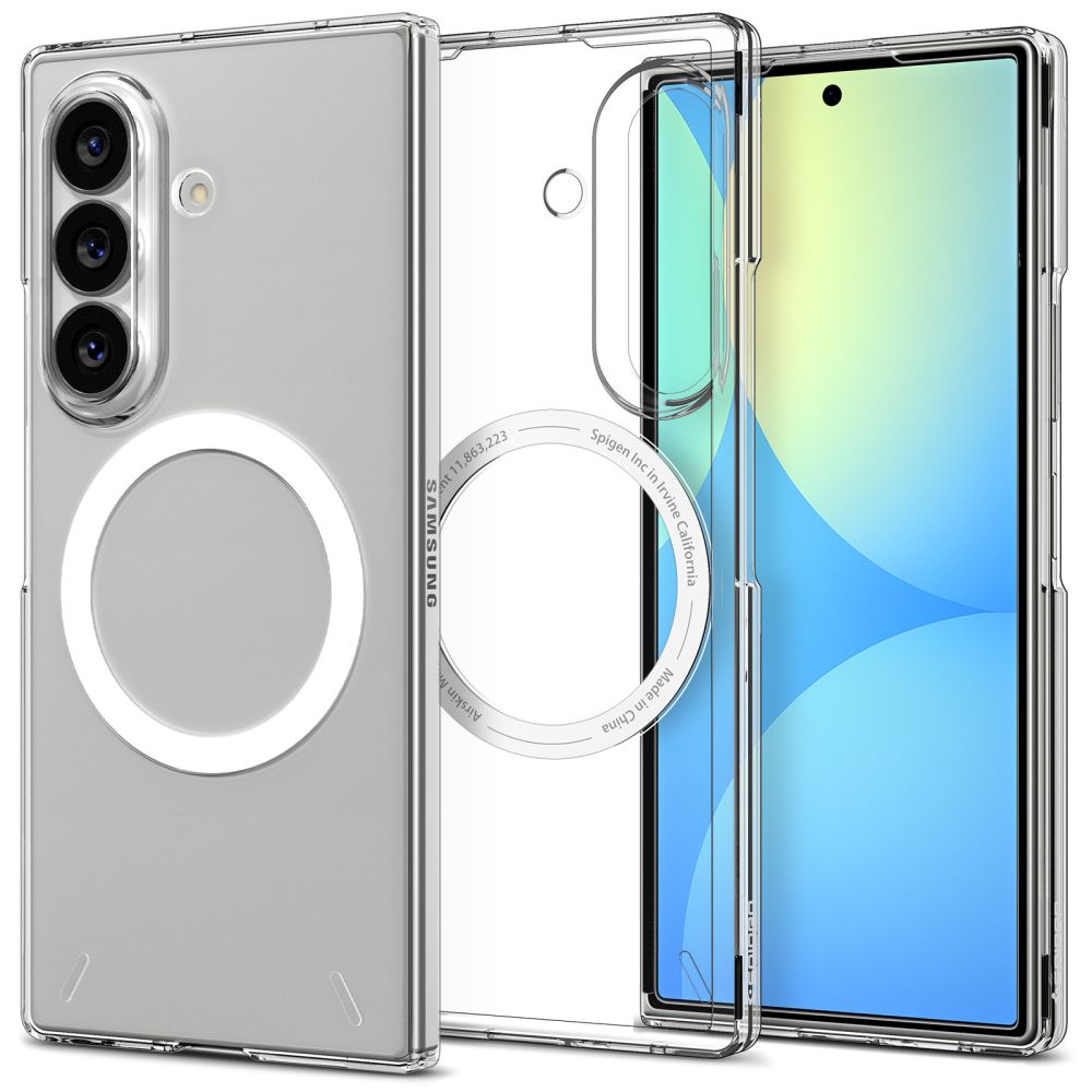 Dėklas Spigen AirSkin MagFit Samsung Galaxy Z Fold 8 Ultra, skaidrus/baltas