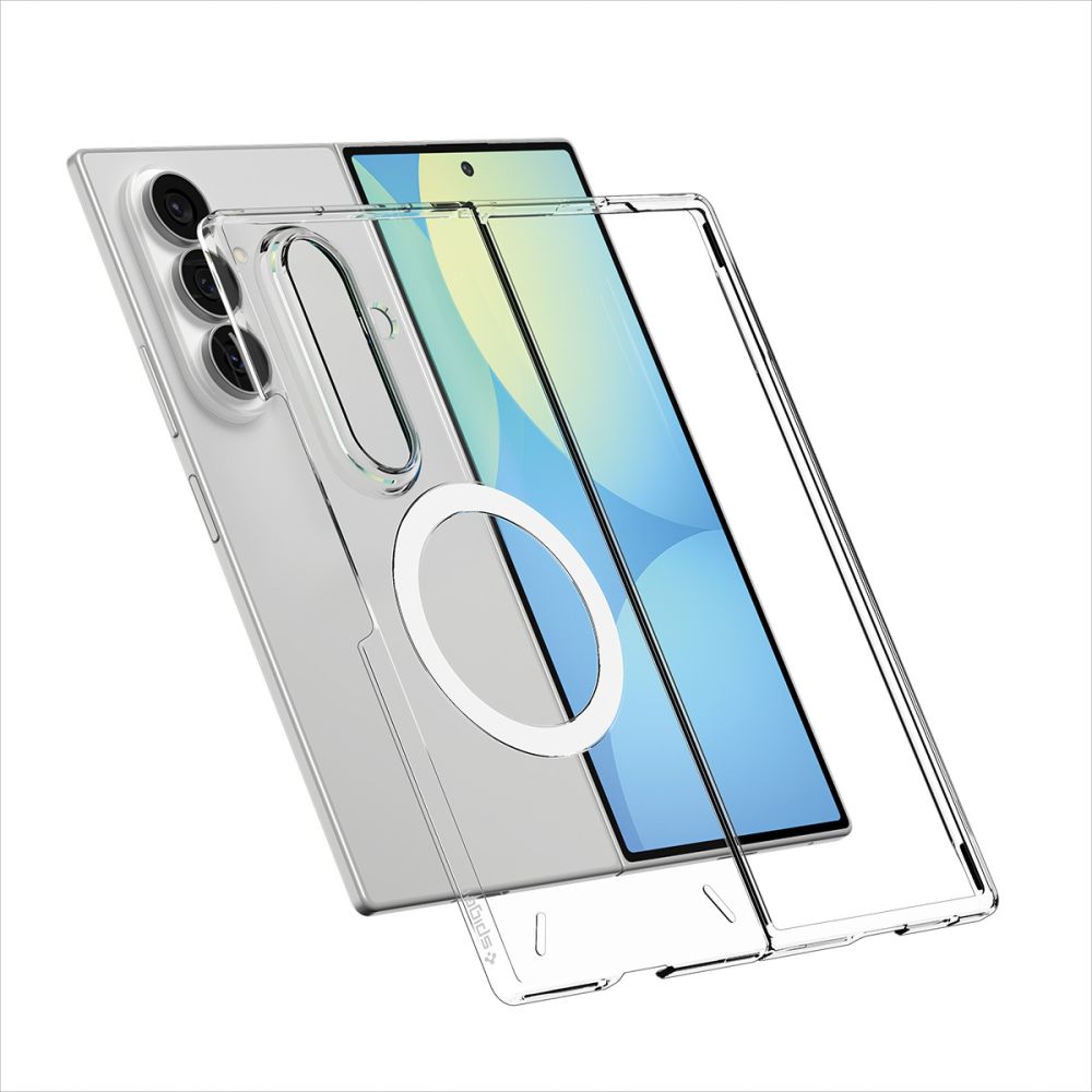 Dėklas Spigen AirSkin MagFit Samsung Galaxy Z Fold 8 Ultra, skaidrus/baltas
