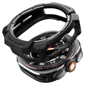 Dėklas Spigen Rugged Armor Samsung Galaxy Watch Ultra 2 (2026, 47 mm), matinis juodas