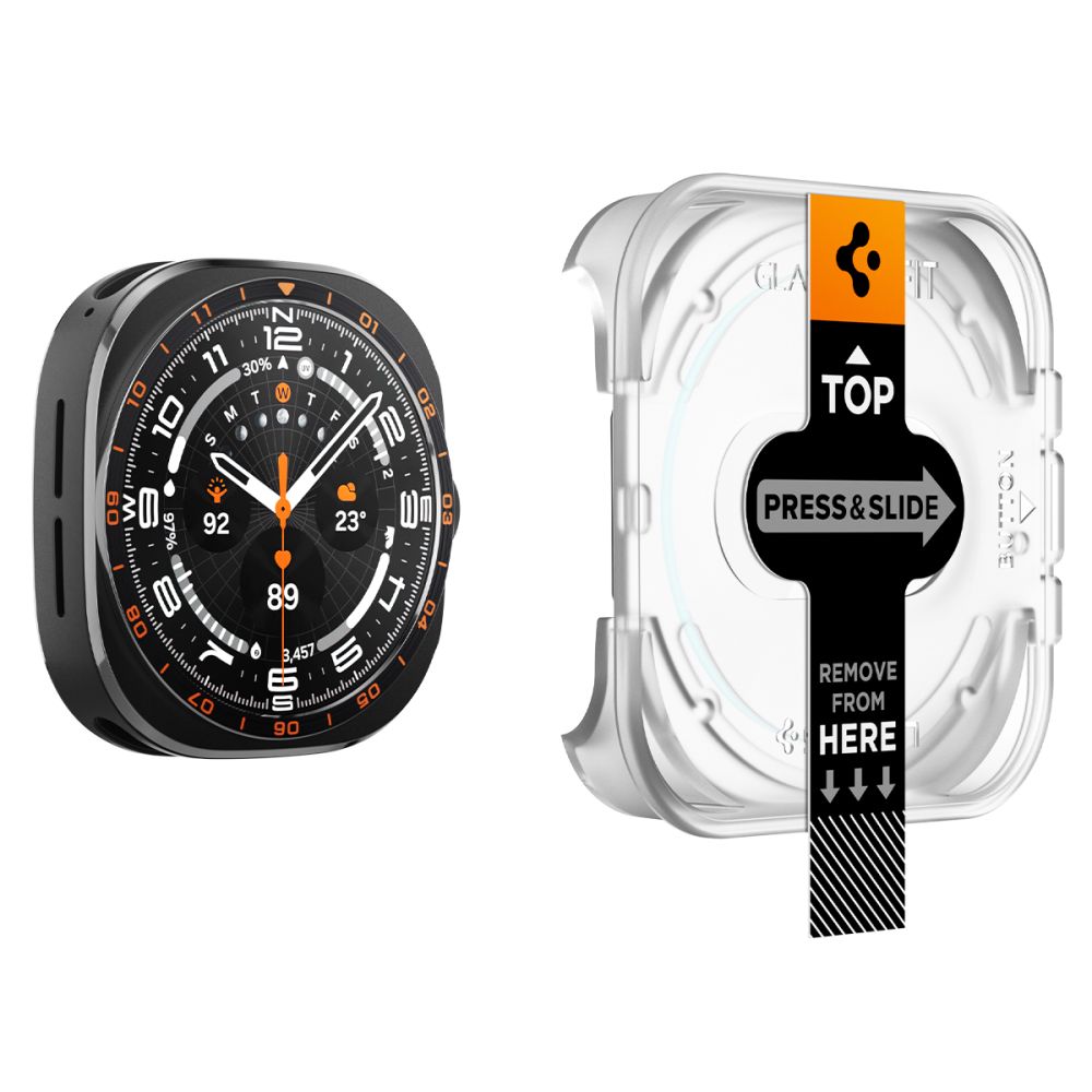 Apsauginis stiklas Spigen Glas.tR EZ Fit AC Samsung Galaxy Watch Ultra 2 2026 (47 mm), 2 vnt., skaidrus