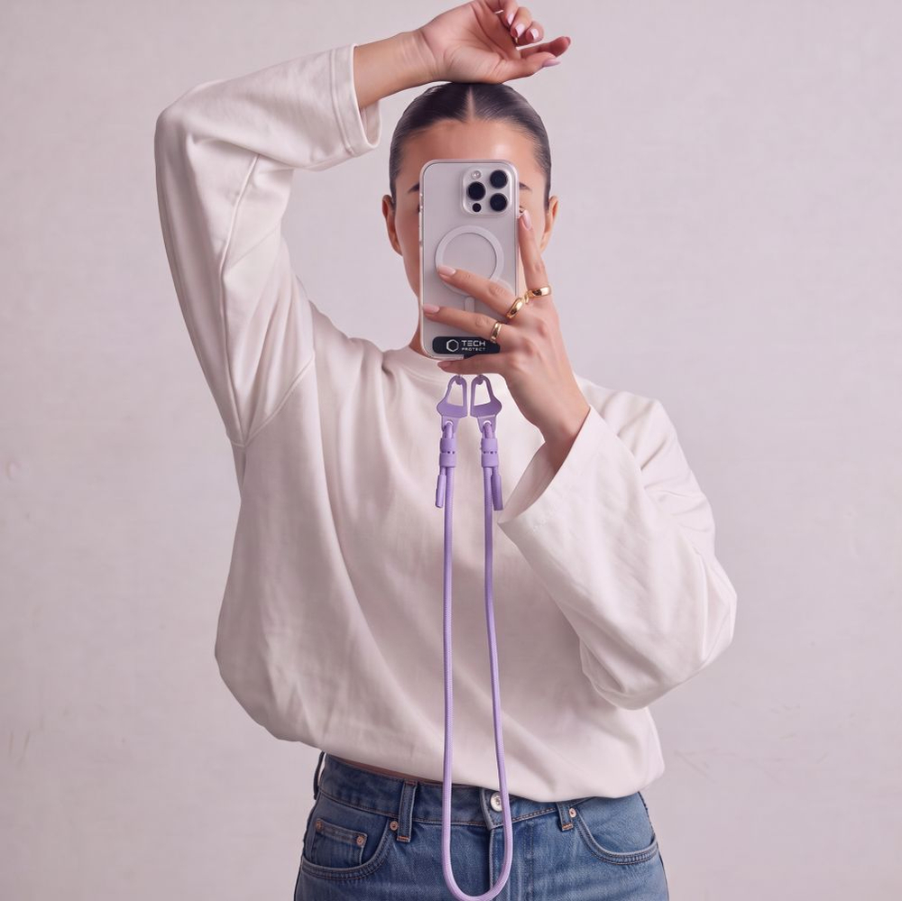 Dirželis telefonui Tech-Protect C5SD Rope CrossBody, alyvinis