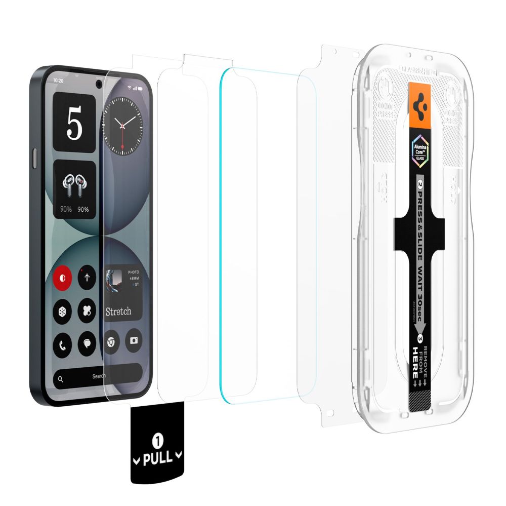 Apsauginis stiklas Spigen Glas.tR EZ Fit Pro AC Nothing Phone 4A, 2 vnt., skaidrus
