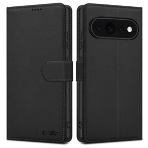 Dėklas Tech-Protect Wallet Google Pixel 11 / 11 Pro, matinis juodas