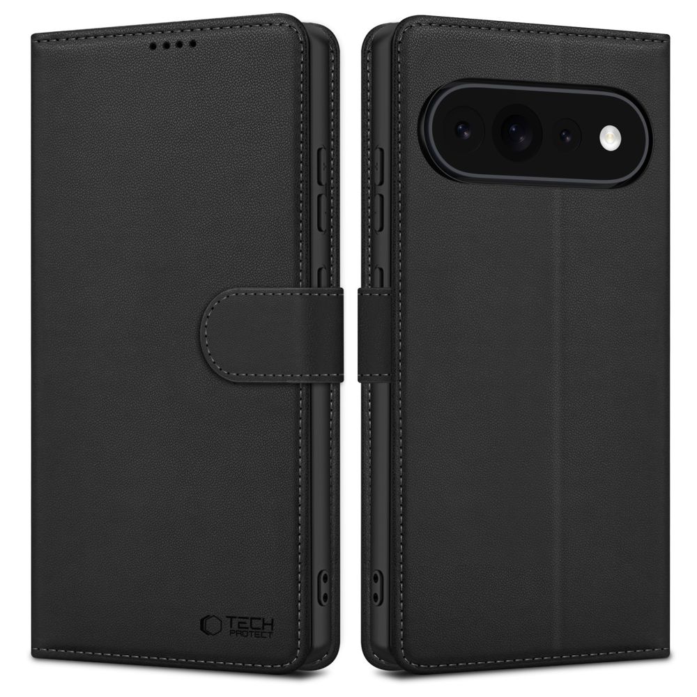 Dėklas Tech-Protect Wallet Google Pixel 11 / 11 Pro, matinis juodas