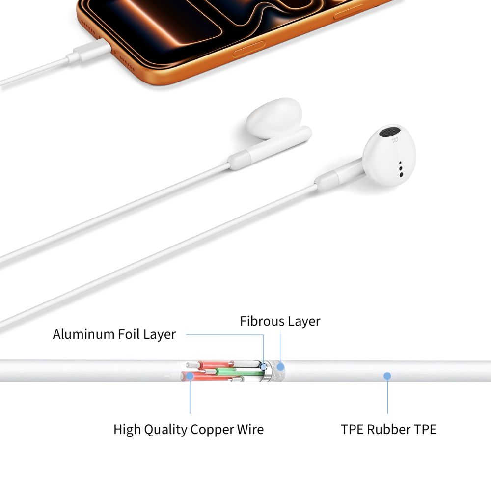 Ausinės Tech-Protect Ultraboost Core G4, mini jack, baltos