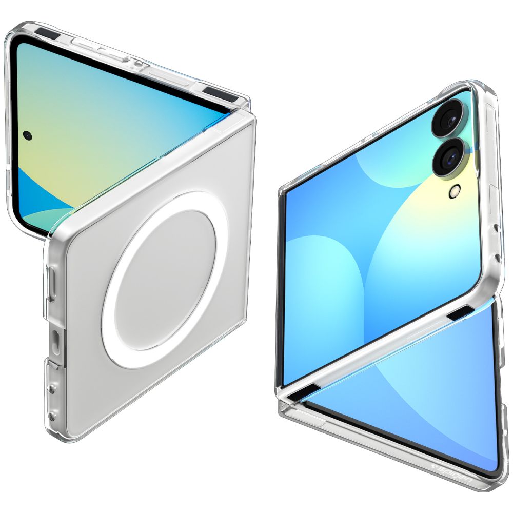 Dėklas Spigen AirSkin MagFit Samsung Galaxy Z Flip 8, skaidrus/baltas