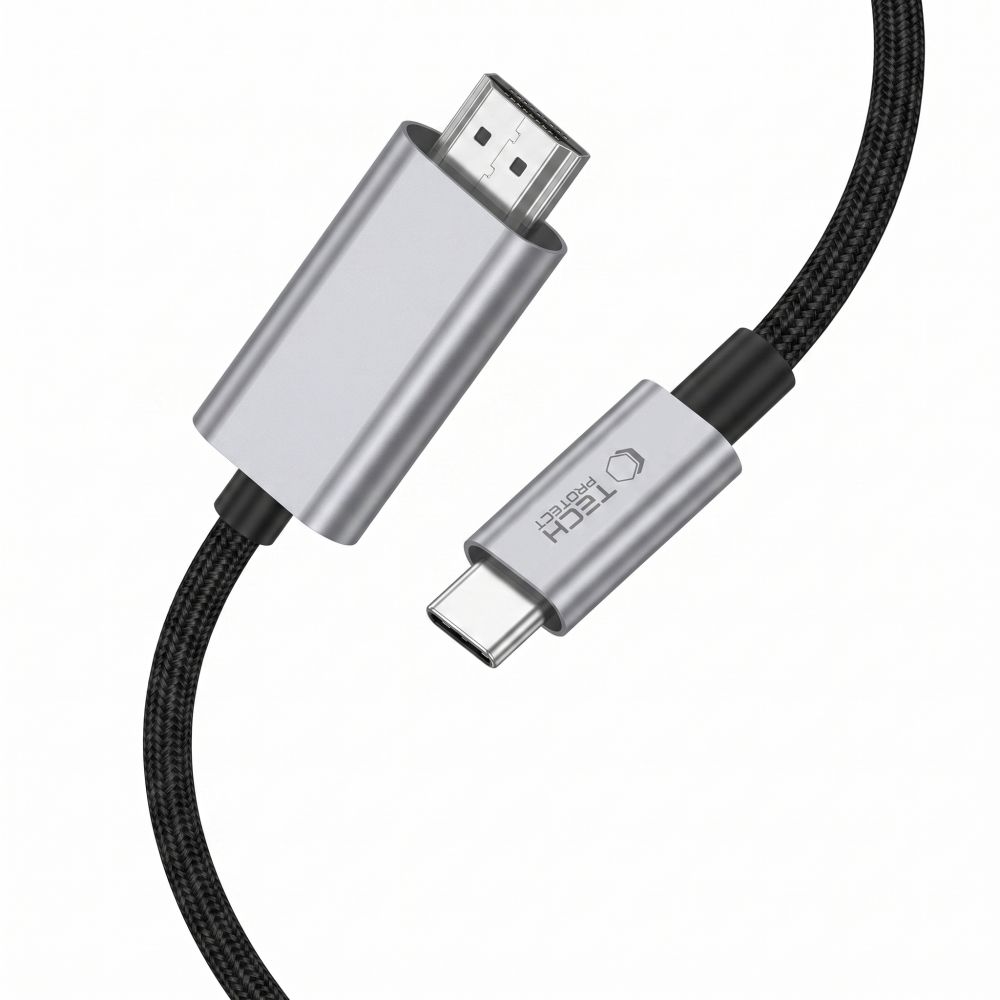 Kabelis Tech-Protect UltraBoost USB-C į HDMI 2.1, 8K 60Hz, 200 cm, pilkas
