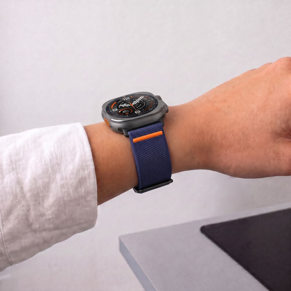 Dirželis Tech-Protect Nylon Clasp Samsung Galaxy Watch Ultra 1 / 2 (2024-2026) 47 mm, tamsiai mėlynas