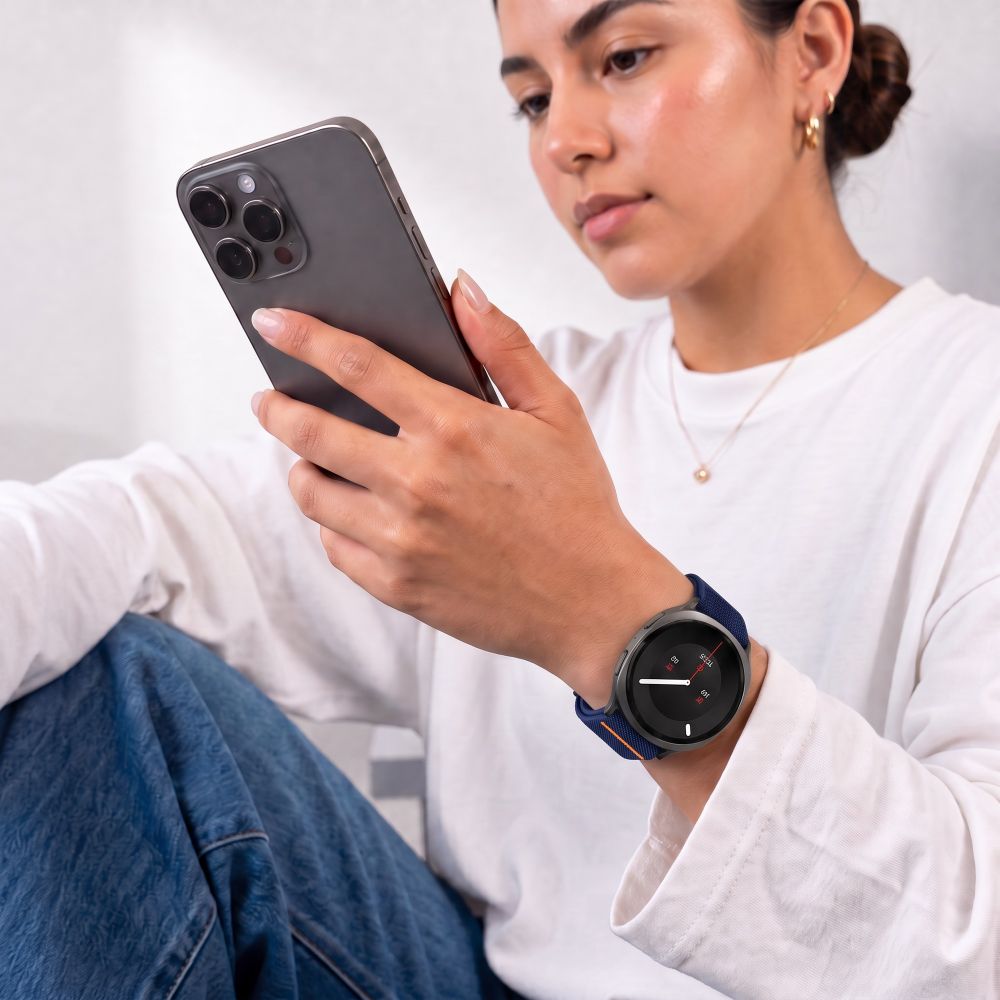 Dirželis Tech-Protect Nylon Clasp Samsung Galaxy Watch 8 / 9 / Classic (40 / 44 / 46 mm), tamsiai mėlynas