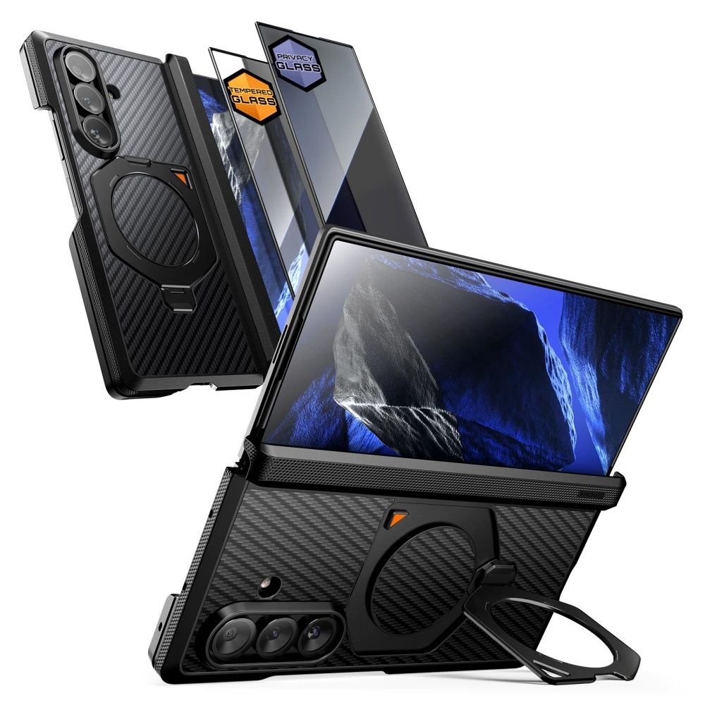 Supcase UB Aero MagSafe 2-Set dėklas skirtas Samsung Galaxy Z Fold 8 Ultra - Juodas