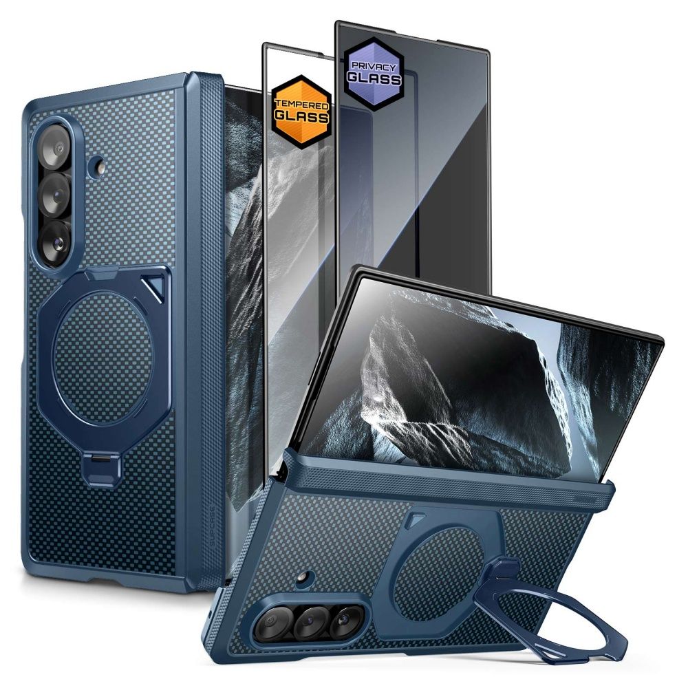 Supcase UB Aero MagSafe 2-Set dėklas skirtas Samsung Galaxy Z Fold 8 Ultra - Tamsiai mėlynas