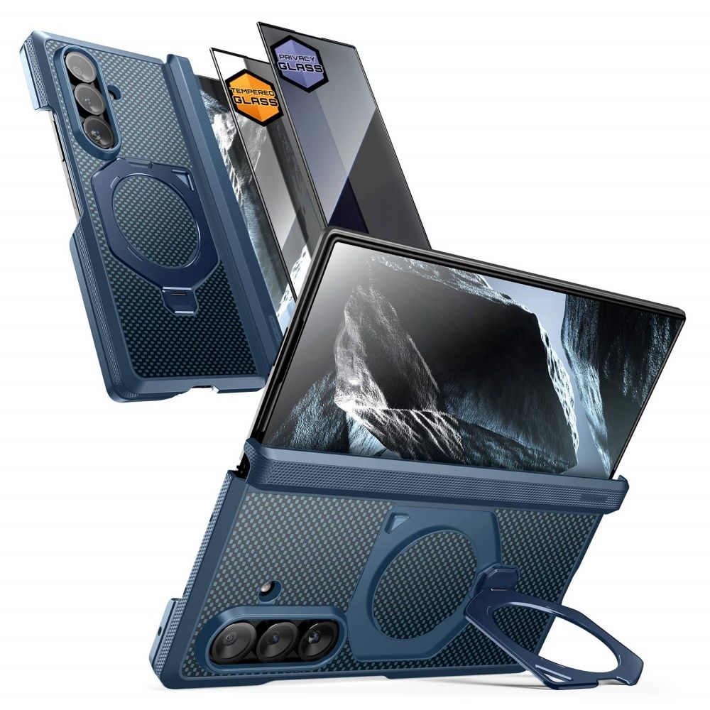 Supcase UB Aero MagSafe 2-Set dėklas skirtas Samsung Galaxy Z Fold 8 Ultra - Tamsiai mėlynas