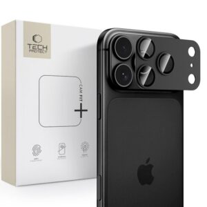 Kameros apsauginis stiklas Tech-Protect Camfull Fit+ iPhone 18 Pro, juodas