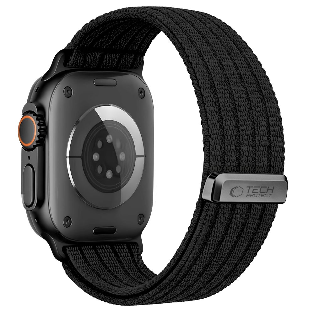 Dirželis Tech-Protect Nylon Sport Apple Watch 8 / 9 / 10 / 11 / SE / Ultra (44 / 45 / 46 / 49 mm), juodas