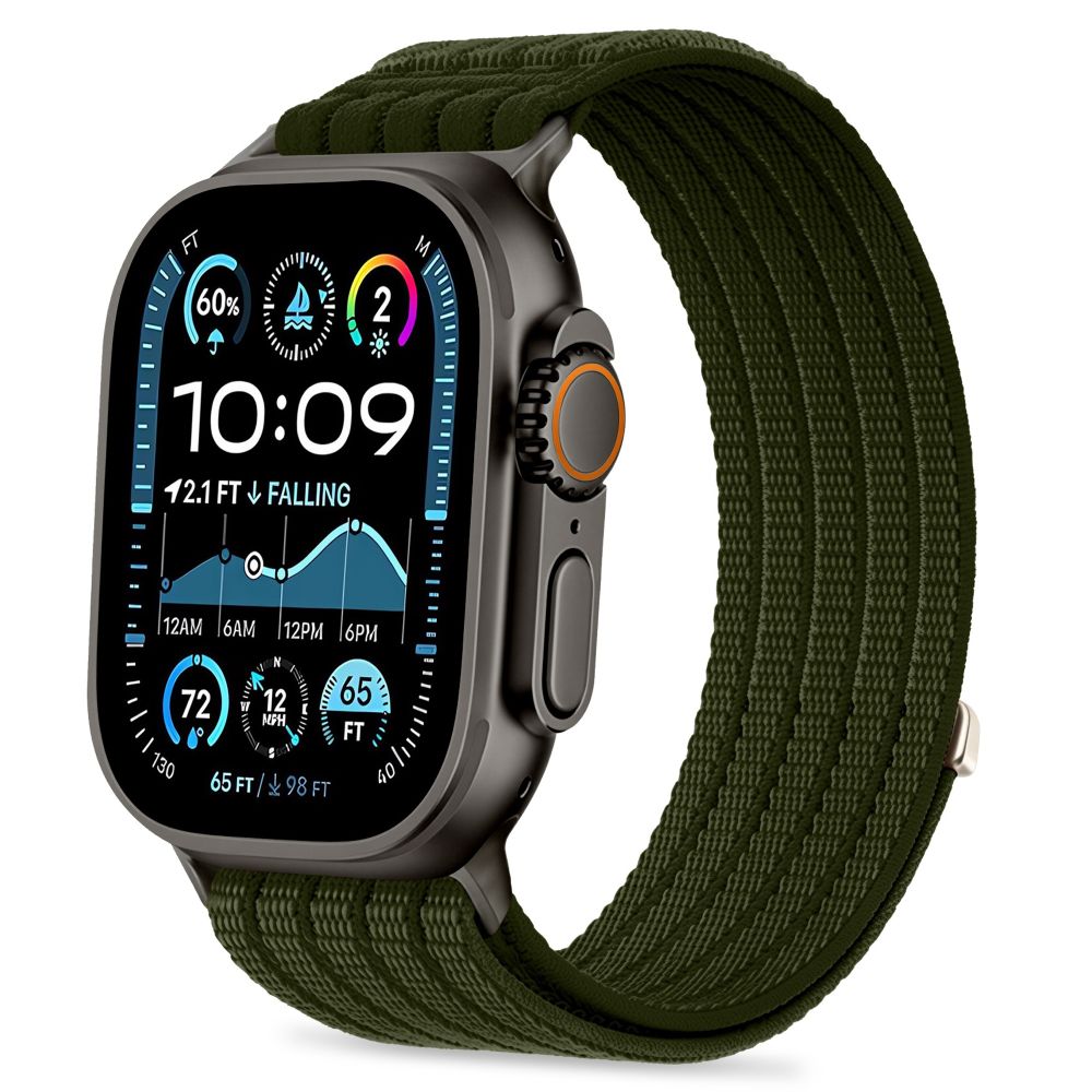 Dirželis Tech-Protect Nylon Sport Apple Watch 8 / 9 / 10 / 11 / SE / Ultra (44 / 45 / 46 / 49 mm), žalias