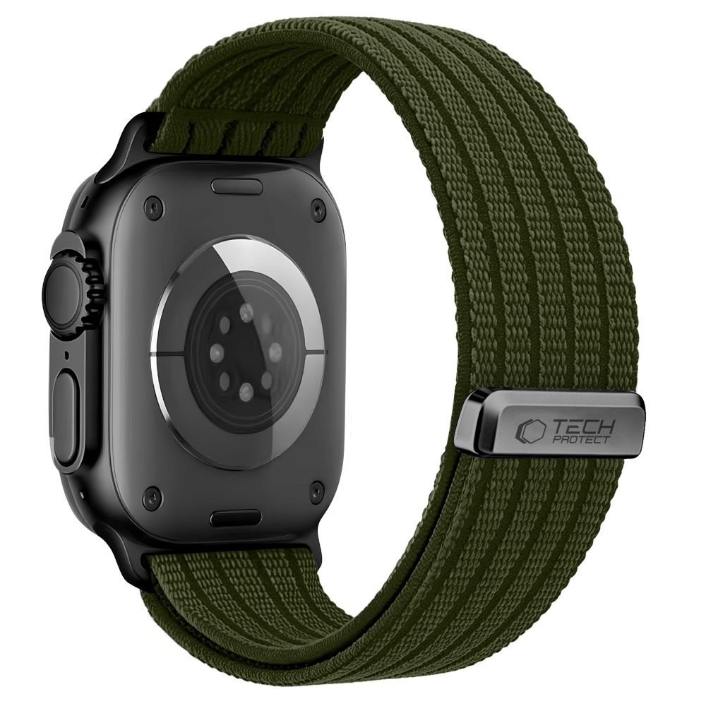 Dirželis Tech-Protect Nylon Sport Apple Watch 8 / 9 / 10 / 11 / SE / Ultra (44 / 45 / 46 / 49 mm), žalias